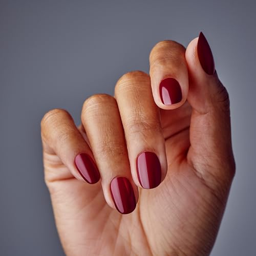 KISS Gel Fantasy, Press-On Nails, Nail glue included, 'One Call', Red, Short Size, Oval Shape, Includes 28 Nails, 2g glue, 1 Manicure Stick, 1 Mini File