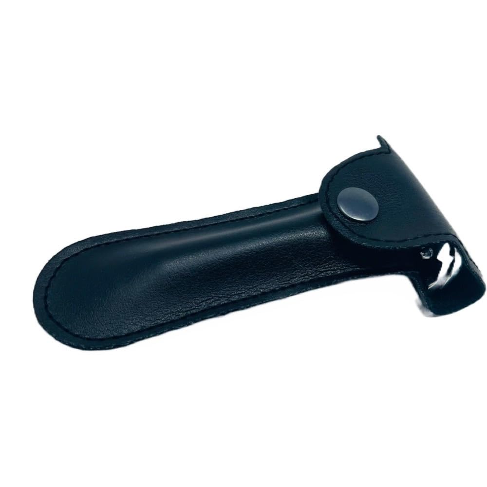 G.B.S Double Edge Safety Razor - Short Rubber Handle with Leather Travel Case | 20 Blades Included
