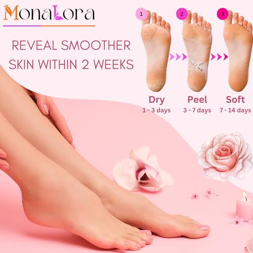 Foot Peel Mask for Dry, Cracked Heels ? Exfoliating Callus Remover with Natural Fruit Extracts ? Baby Soft Feet in 1 Week ? 2 Packs | Strawberry Scent