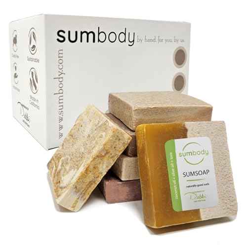 Sumbody USA Made Handmade Soap Bar (6pk) Rich Hydration Dry, Sensitive Skin, Moisturizing Soap For Face, Hands, Body Self Care Gift Set Men & Women - Goat Milk Citrus Vanilla Coconut Variety Pack