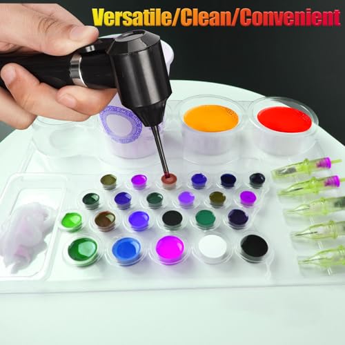 HOINCO 24 PCS Disposable Tattoo Cartridge Tray,Plastic Tattoo Cartridge Cup Holder for Working Cup Cleaning Cup