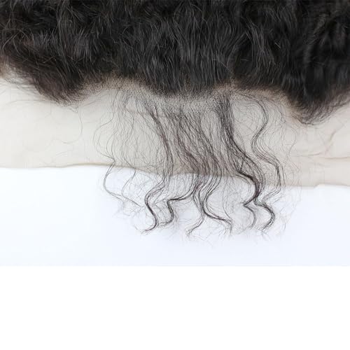 Dreambeauty Transparent Lace Color 13¡¿6" Lace Frontal Closure Kinky Curly Free Part Brazilian Remy Human Hair Pre-Plucked Natural Hairline Lace Frontal Closure with Baby Hair Natural Color (20 Inch)