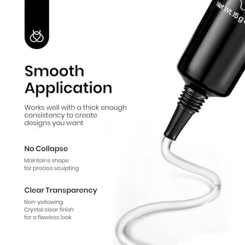 Beetles 3D Gel Nail Art, 1Pcs 15ml Sculpting Gel 3 in 1 Clear No Wipe Nail Polish Rhinestone Art Glue for Nail Gems Diamond Jewelry U V LED Lamp Needed DIY Home Salon Christmas Nails Gifts for Women