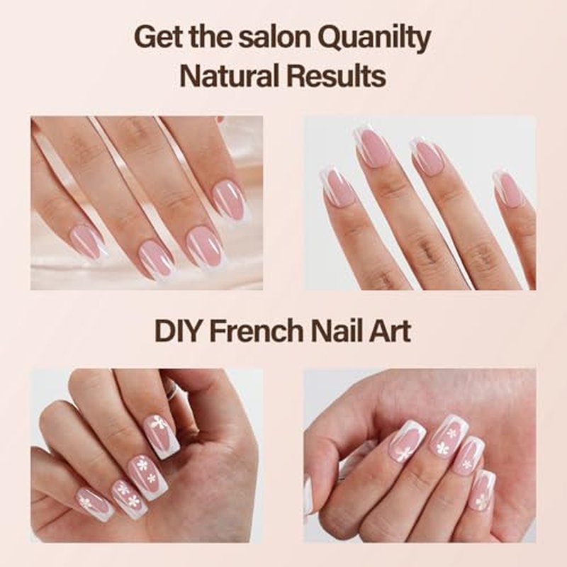 Vansiho Deep French Gel Nail Tips, 150Pcs Short Square Gel Nail Tips, Pink French Tips Press on Nails, Soft Gel Nails French Square Gel Tips, Fake Nails for Nail Art DIY 15 Sizes