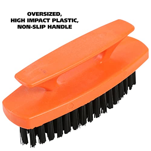 GreatNeck 19025 Nail Brush, 6 Pack Nail and Hand Scrub Brush Set, Stiff Bristles, Comfortable Scrubber Grip, Salon or Construction Quality, Gift For DIYer or Nail Techs