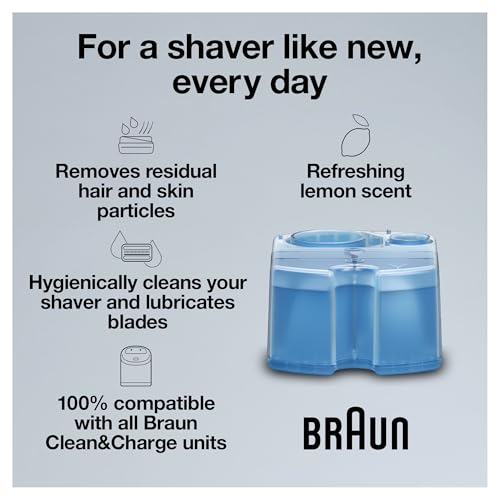 Braun Clean & Renew Refill Cartridges CCR, Replacement Shaver Cleaner Solution for Clean&Charge Cleaning System, Pack of 6