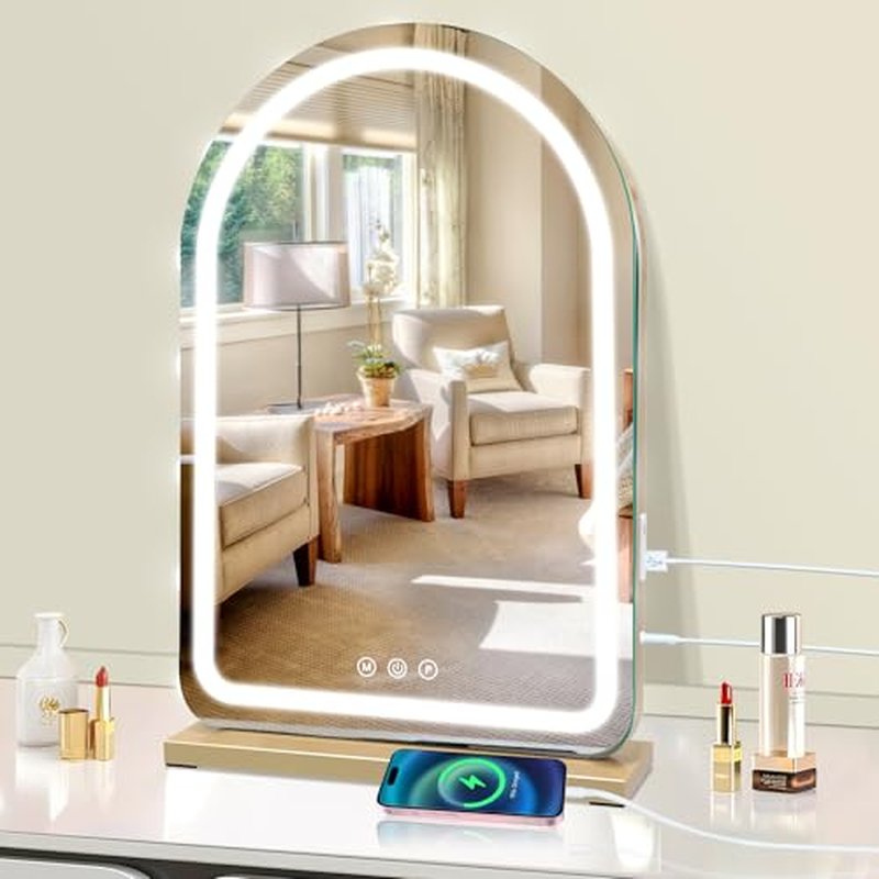 16" x 23.6" Large Makeup Vanity Mirror with Lights for Dressing Room and Bedroom,3 Color Modes,Memory Function