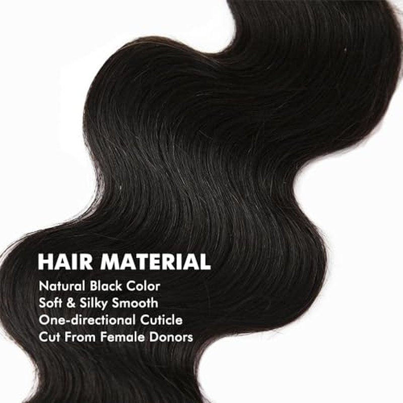 Body Wave Bundles Human Hair 22 24 26Inch Human Hair Raw Bundles 100% Unprocessed Brazilian Virgin Quick Weave Hair 3 Bundles for Black Women Natural Color