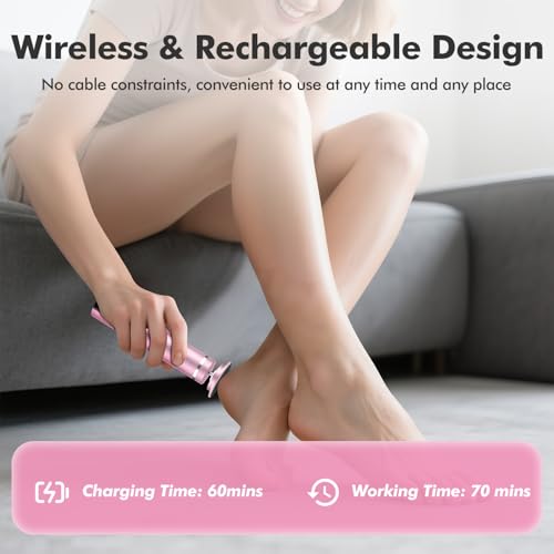 2 in 1 Electric Foot Callus Remover & Nail File Cordless, 16000RPM Professional Pedicure Tools for Feet Dead & Cracked Skin, Rechargeable 9 Speed Adjustable Foot Sander, Christmas Gifts for Women/Mom
