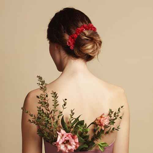 4Pcs Scrunchies for Women Hair Scrunchies Elastic Thin Hair Bands Sequin Satin Scrunchy Hair Ties Christmas Red Hair Ties Hair Accessories