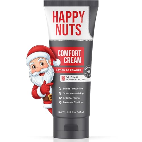 HAPPY NUTS Comfort Cream Deodorant For Men: Anti-Chafing Sweat Defense, Odor Control, Aluminum-Free Mens Deodorant & Hygiene Products for Men's Private Parts 2.25 oz. (Original)