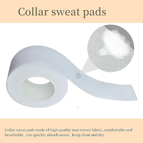 5 Rolls Collar Protector Sweat Pads, Self-adhesive Shirt Collar Protector Absorbent Sweat Shields Pad for Hat Shirt Neck Liner Armpit Tape Collar Protectors for Women Men