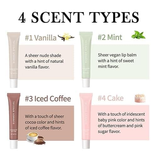 Glossy Butter Balm Set,Instant Moisture and Hydration Lip Gloss,Long-lasting Hydrating Non-Sticky Lip Balm,Soften Dry Lips and Lip Care (Cake)