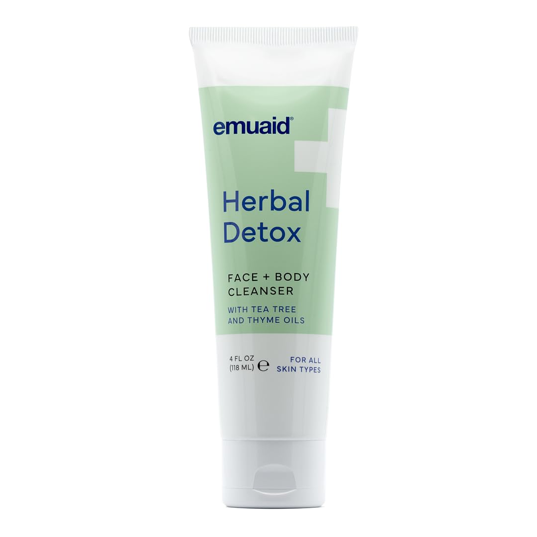 emuaid Herbal Detox Face and Body Cleanser, Foaming Botanical Gel, 4oz