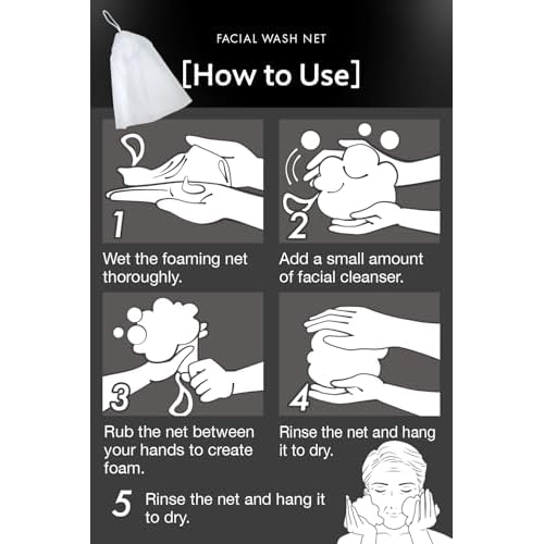 Foaming Face Wash Net for Men ? Japanese Skincare Tool for Quick Lather, Deep Clean, Non-Slip Mesh, Made in Japan