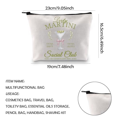 WCGXKO Hostess Bar Bag Novelty Makeup Bag Alcohol Gift Housewarming Gift Zipper Pouch Cosmetic Bag (Dirty MARTINI Bag)