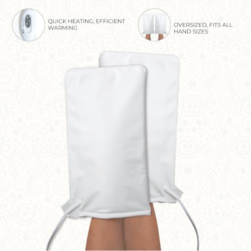 ForPro Professional Collection Premium Heated Mitts, Electric Thermal Moisturizing Hand Warmers for Spa Treatments, Dual Temperature Settings, 1-Pair