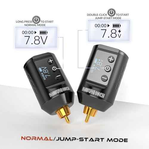 Wireless Tattoo Battery Pack, Rechargeable Cordless Tattoo Power Supply Portable RCA Lithium Battery Pack 1500mAh Capacity with LED Digital Display for Tattoo Pen Rotary Tattoo Machine WB11-A