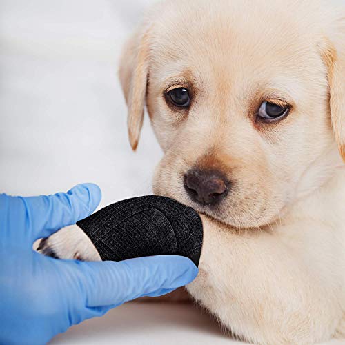 Tattoo Grip Cover Wrap - 8Pcs 2" x 5 Yards Disposable Cohesive Tattoo Grip Tape Wrap Black Elastic Bandage Rolls Self-Adherent Tape for Tattoo Machine Grip Tube Accessories, Sports Tape