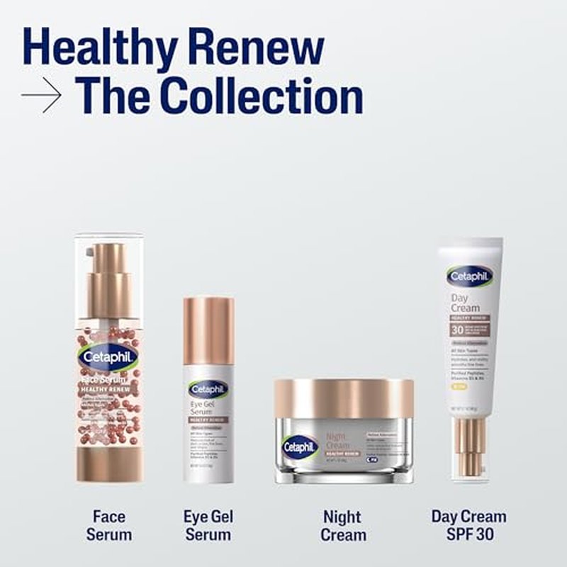 Cetaphil Healthy Renew Hydrating Eye Gel Serum 0.5 Oz, 24Hr Under Eye Cream for Anti Aging, Reduces the Appearance of Dark Circles and Wrinkles, Retinol Alternative Peptide Serum, For Sensitive Skin