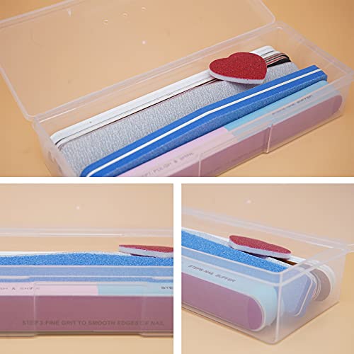 Clear Manicure Tool Box, Personal Nail Box Storage Case for Organizing, Plastic Nail Tool Box for Manicure Pedicure Kit (4pcs)