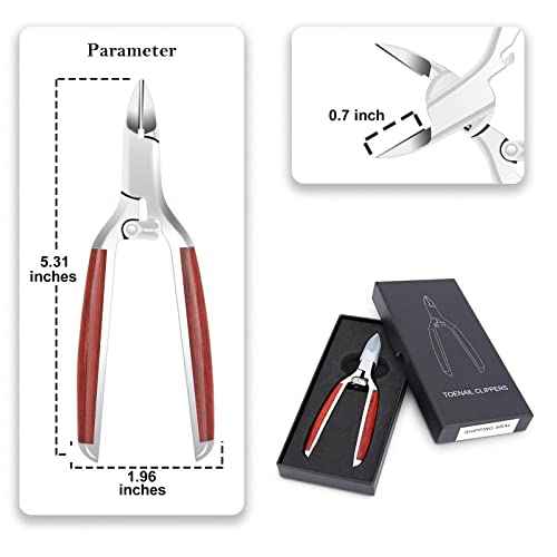 Podiatrist Toenail Clippers for Ingrown&Thick Toenails, alicates para u?as de pies, Luxury Wooden Handle Nail Clippers, Professional Toenail Cutter for Seniors, Men, Women