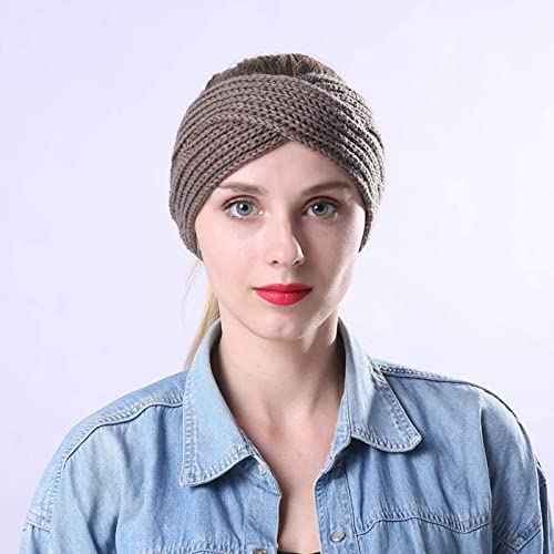 DRESHOW Winter Knit Chunky Headbands for Women Crochet Turban Knitted Ear Warmer Fashion Head Wrap 6 Pack