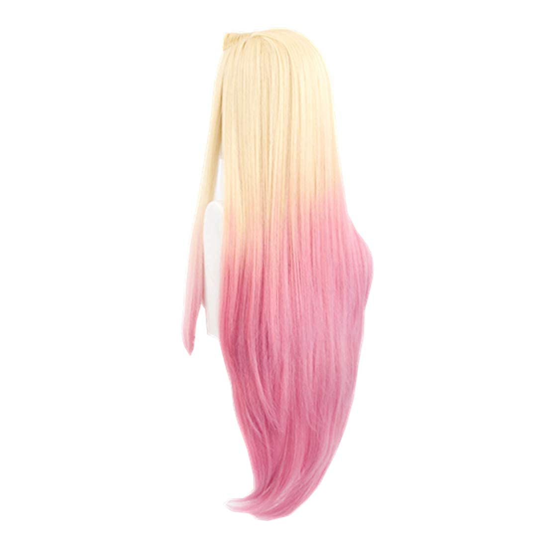 LABEAUTÉ Ombre Pink Cosplay Wig Long Straight Blonde Hair Wig for Halloween Party Daily + Free Cap