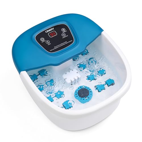 FIAHNG Foot Spa Massager with Heat, Bubbles, Vibration & Pedicure Foot Spa Massager for Feet Stress Relief
