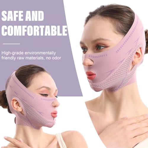 Chin Strap For Sleeping Face Lift, Double Chin Reducer, Reusable 3D V Line Lifting Mask, Graphene Breathable Lce Silk Face Lift Mask for Double Chin Reduction, Facial Contouring & Sagging Cheeks