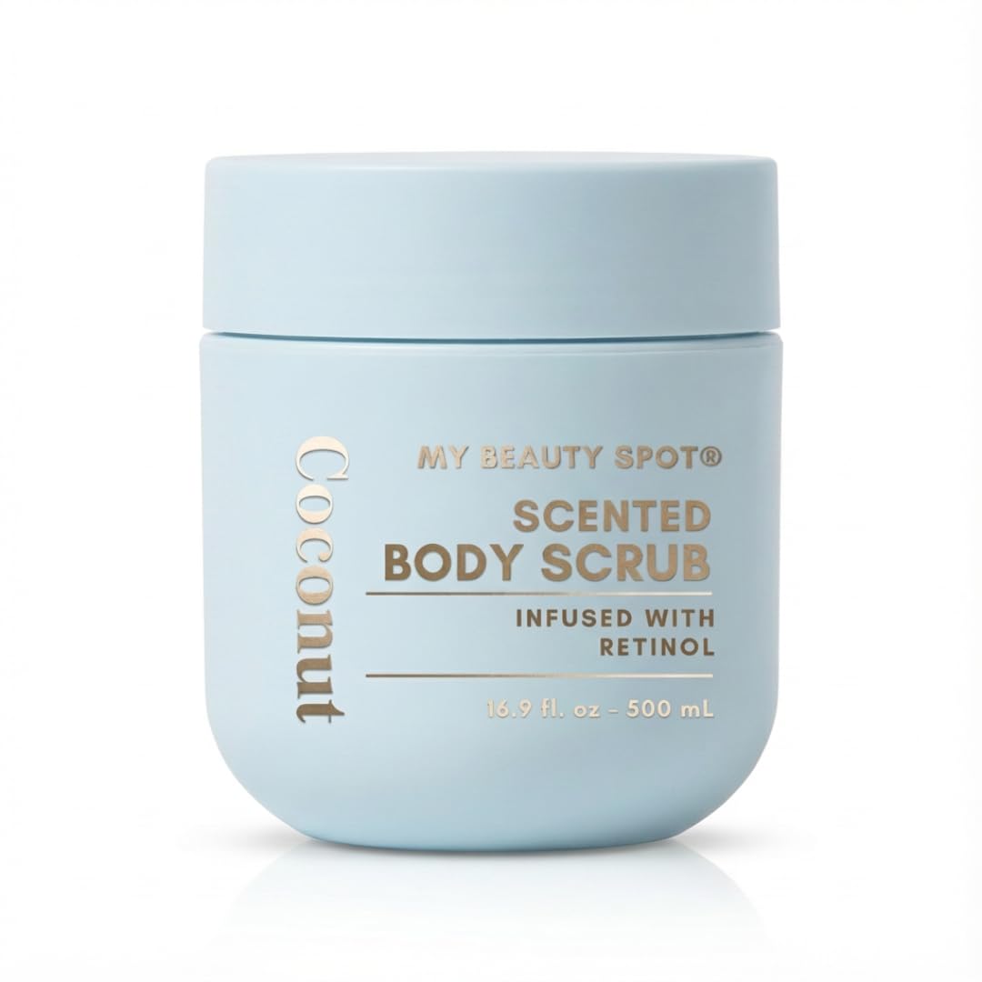 My Beauty Spot Scented Body Scrub for Women - Coconut Scented Body Scrub, Natural Exfoliating Body Scrub, Skin Exfoliator Infused with Retinol, Romoves Dead Skin From Body - Large 500 ml.