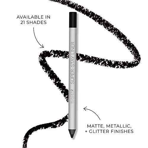 Wunder2 SUPER-STAY LINER Makeup Eyeliner Pencil Long Lasting Waterproof Eye Liner, Color Emerald Green Glitter