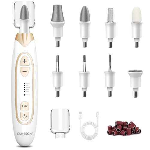 Cordless Electric Nail File Drill Set, Rechargeable Toe Nail Filer and Buffer, Toenail Grinder for Thick Toenails, Professional Manicure Pedicure Kit, Hand Feet Nails Care Tool for Women Men Human