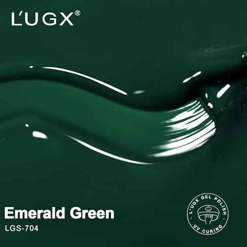 L'UGX Dark Green Gel Polish Emerald Nail Polish 15ML Long Lasting U V Gel Colors for Nails Art DIY Manicure & Pedicure at Home Salon Holiday Gifts for Women LGS-704