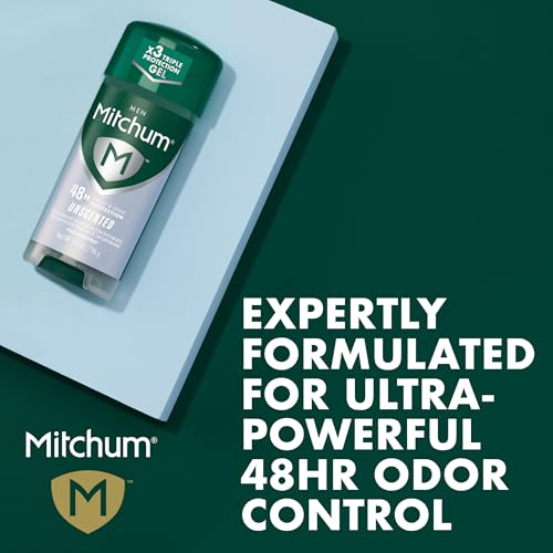 Mitchum Men¡¯s Triple Odor Protection Antiperspirant & Deodorant Gel, Unscented, 48HR Protection, 2 pack