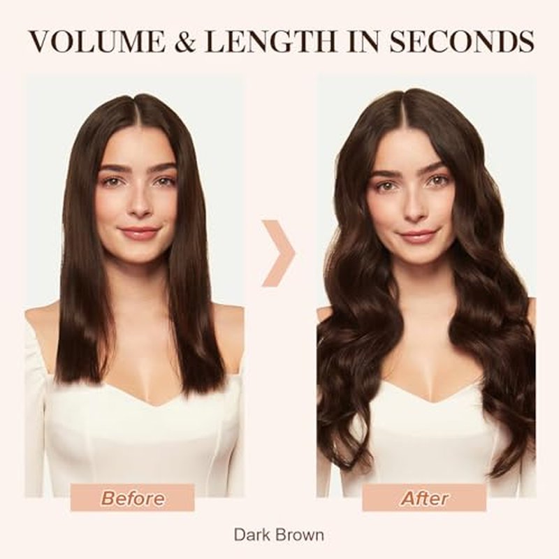 Halo Hair Extensions Real Human Hair,S-noilite Halo Hair Extensions,Halo Hair Extension for Women,100% Human Hair Halo Extensions,Halo Hair 65g/18inch 02 Dark Brown
