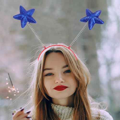 Lurrose 8pcs Star Head Boppers Martian Headband Antenna Headband Star Novelty s (Blue)