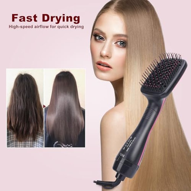 Sonew 2 in 1 Hair Dryer Brush & Straightener Brush, Hair Dryer and Styler, Negative Ion Blow Dryer Brush, Hot Air Brush Detangles, Dries, Smooths, Reduce Frizz & Static