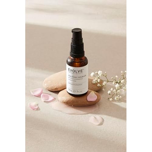 Evolve Organic Beauty - Natural Hyaluronic Acid 200 Serum | Weightless, Oil-Free, Hydrates, Plumps | Pomegranate Extract, Rosewater | Small-Batch, Vegan Clean Beauty (1 fl oz | 30 mL) Package May Vary