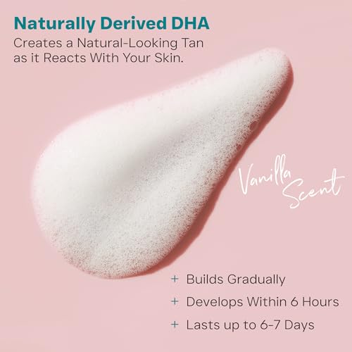 Self Tanner Tanning Mousse Kit - USA Made with Natural & Organic Ingredients, Tan Kit with Kabuki Brush & Mitt, Tanning Foam for Fake Tan, Non Toxic Sunless Tanner, Self Tanners Best Sellers