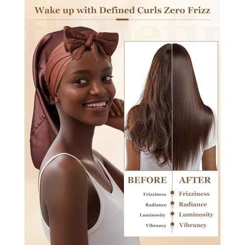 100% Mulberry Silk Bonnet for Sleeping Women Braid Bonnet for Long Hair with Elastic Tie Band Hair Wrap for Braids Curly Hair