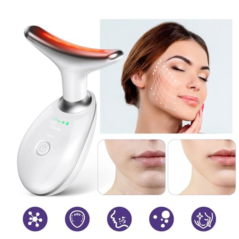 Neck Face Massager, Face Sculpting Tool, 3 Modes and Vibration for Facial Massager for Double - Chin Wrinkle,Daily Home Use