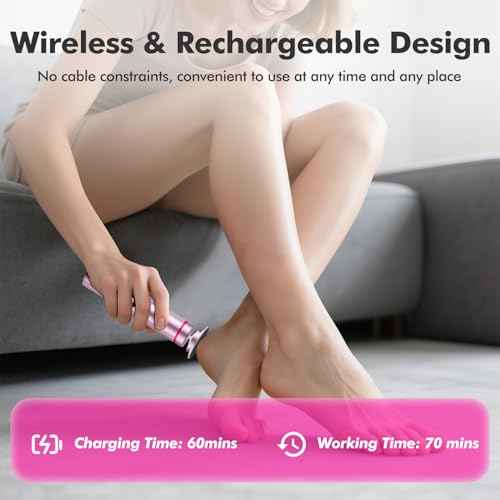 2 in 1 Electric Foot Callus Remover Cordless, 13000RPM Professional Feet Pedicure Tools for Dead Skin, Rechargeable Foot Sander & Nail File with 9 Speed Level, Perfect Christmas Gifts for Women/Mom