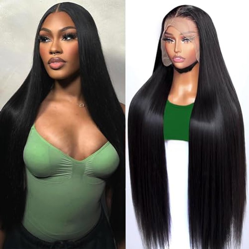 22 Inch 13x6 Lace Front Wigs Human Hair 200 Density HD Lace Front Wigs Human Hair Pre Plucked Glueless Wigs Human Hair for Women Straight Lace Frontal Wigs Natural Color (Natural Black, 22)