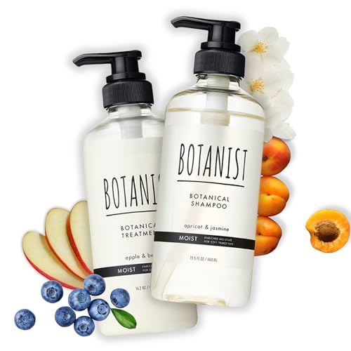 BOTANIST Keratin Shampoo and Conditioner Set for Women & Men, Argan Oil Shampoo & Conditioner with Collagen, Protein & Jojoba, Sulfate Free Natural Shampoo & Conditioner from Japan 31.7Fl Oz MOIST