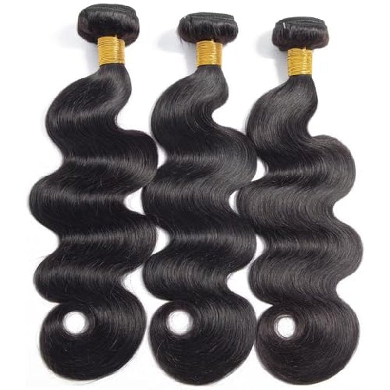 16A Human Hair Bundles 18 20 22 Inch Body Wave Bundles Human Hair 300g Brazilian Virgin Body Wave 3 Pieces Deals Brazilian Quick Weave Extensions Wet and Wavy Extensions Natural Black