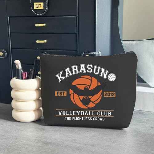 WCGXKO Anime Lover Volleyball Club Makeup Bag - Japanese Volleyball Anime Cosmetic Pouch