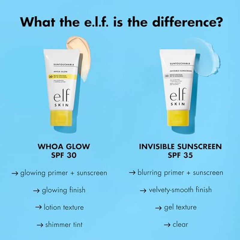 e.l.f. SKIN Suntouchable Invisible SPF 35 Mini, Lightweight, Gel-based Sunscreen For A Smooth Complexion, Doubles As A Makeup Primer, Vegan & Cruelty-Free