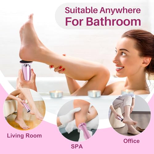 LIONVISON Electric Foot Callus Remover: Adjustable Speed Foot File for Cracked Heels - Working Women's Summer Pedicure Tool with 60pcs Sandpaper Discs - Dead Skin Remover for Dry Feet at-Home