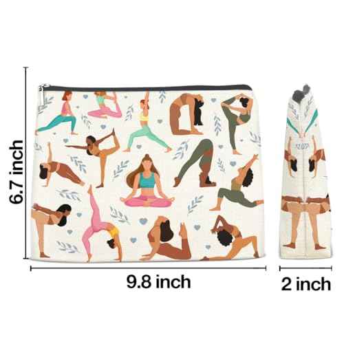 Yoga Gifts for Women Cosmetic Bag - Gifts for Yoga Instructor Lovers Zipper Makeup Pouch Small Makeup Bag (1Pcs)